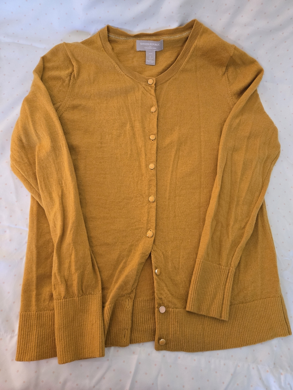 Banana Republic Women's Mustard Yellow Button-Up Cardigan